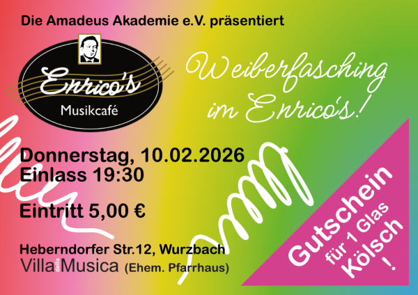 Eintrittskarte für ENRICO'S Weiberfaschingsparty